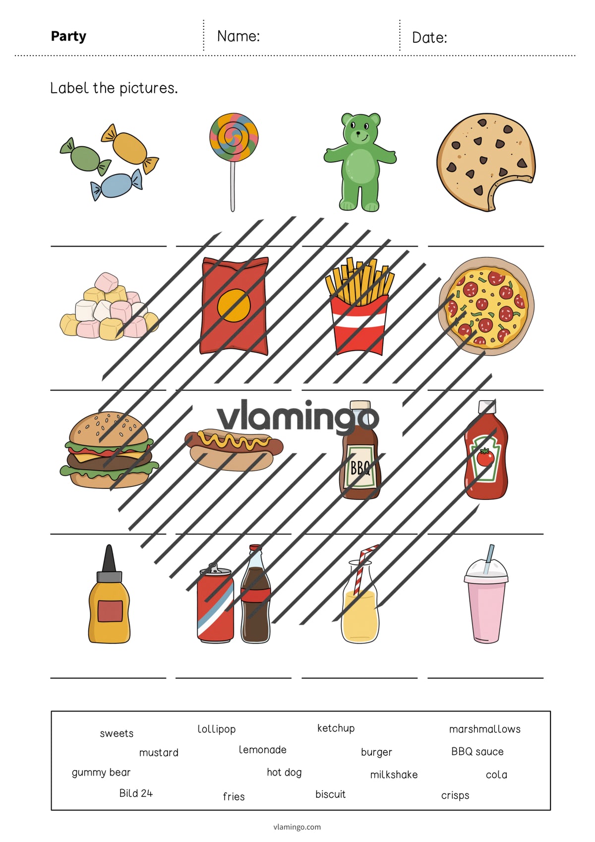 de englisch party vocabulary worksheet 1 005