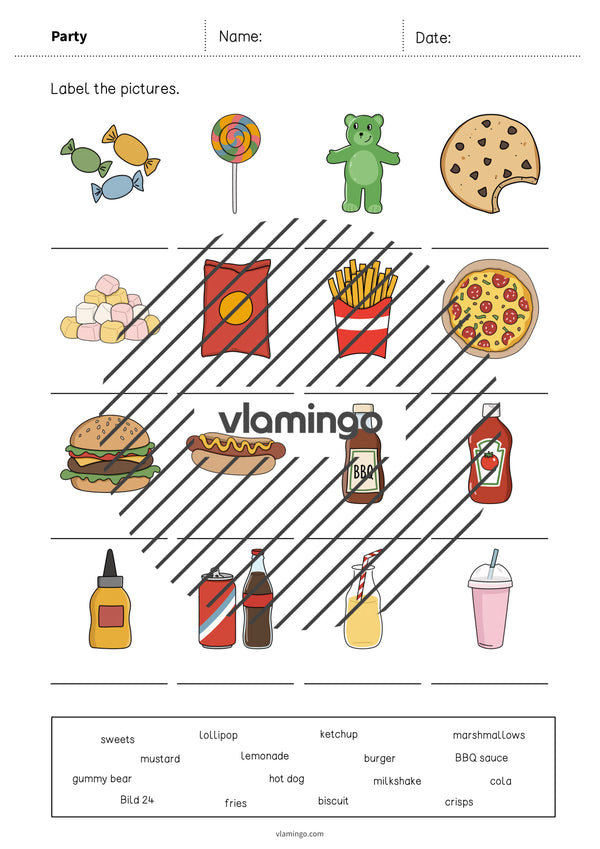 de englisch party vocabulary worksheet 1 005
