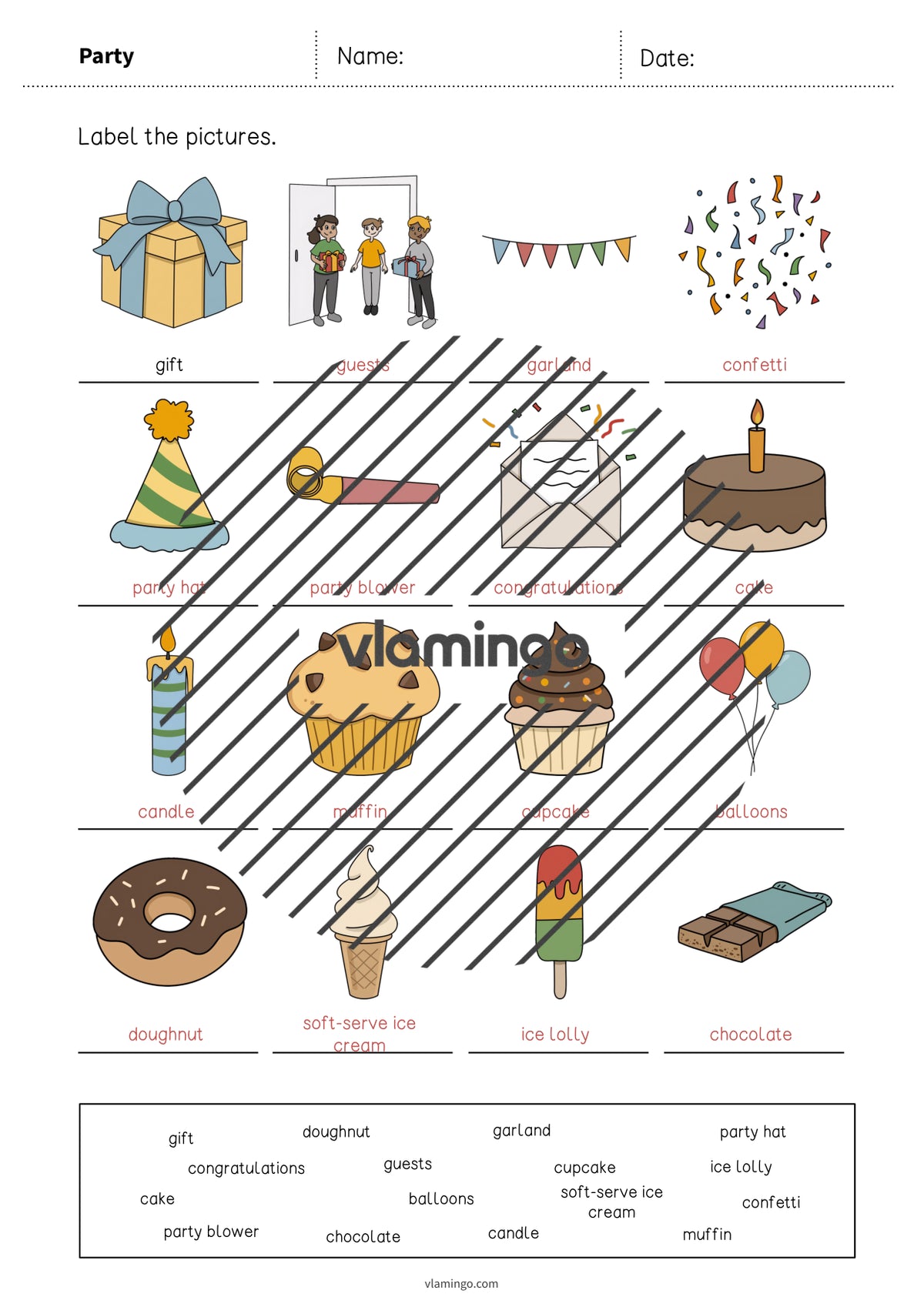 de englisch party vocabulary worksheet 1 009