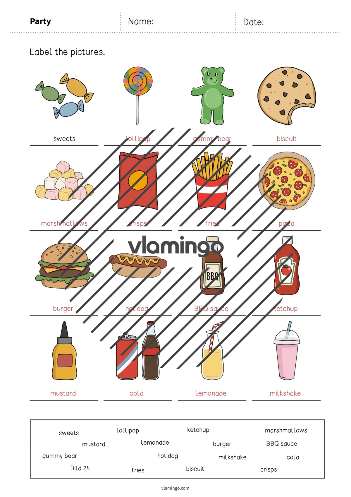 de englisch party vocabulary worksheet 1 010