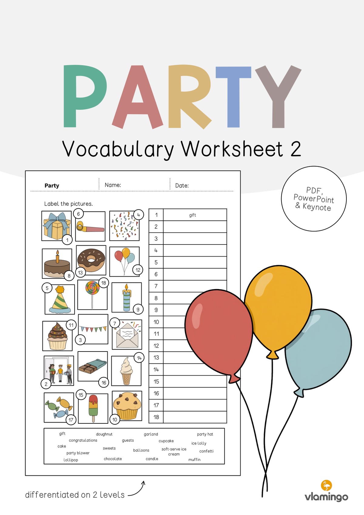 de englisch party vocabulary worksheet 2 001