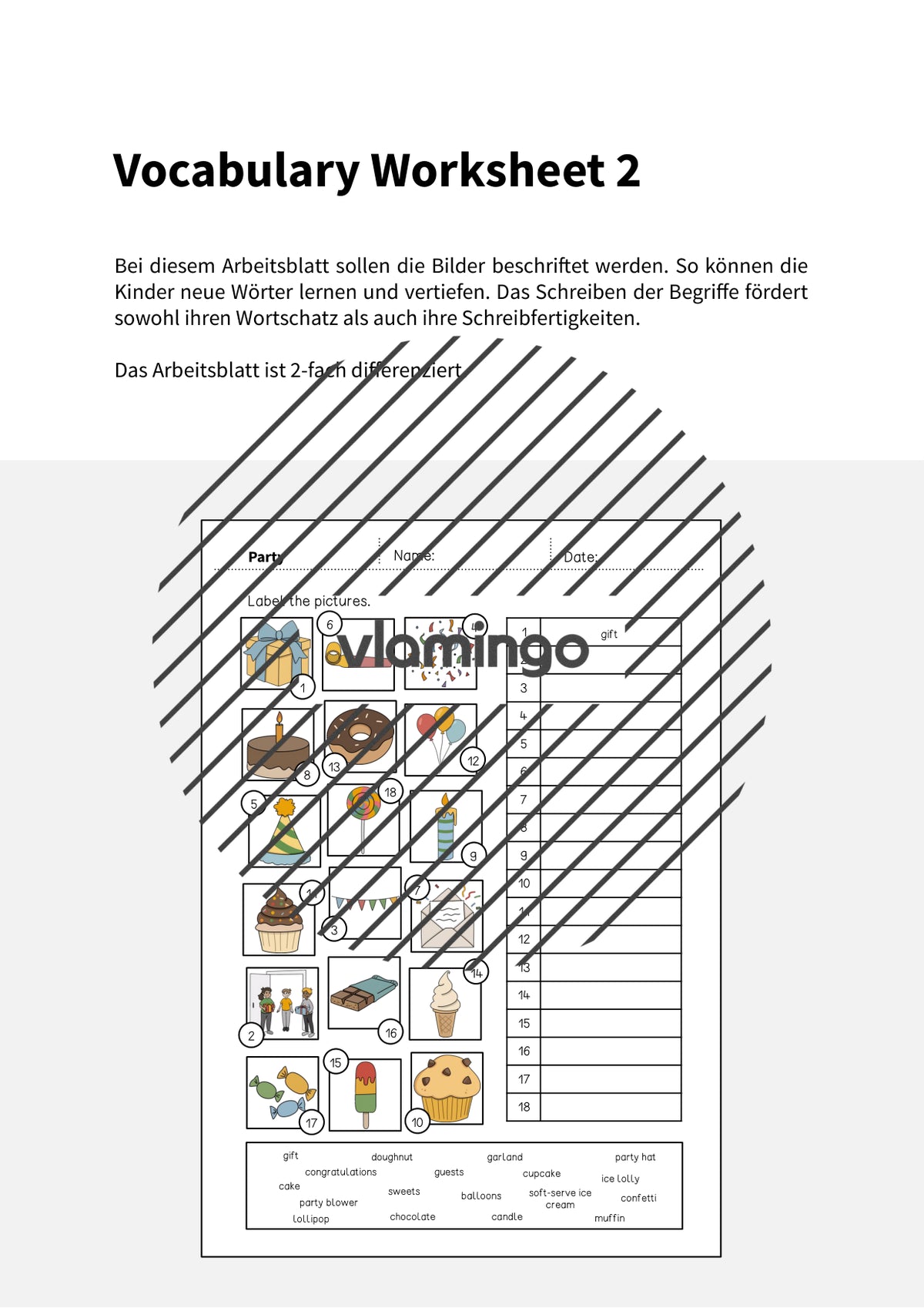 de englisch party vocabulary worksheet 2 002
