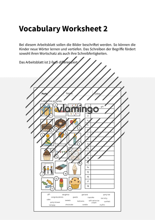 de englisch party vocabulary worksheet 2 002