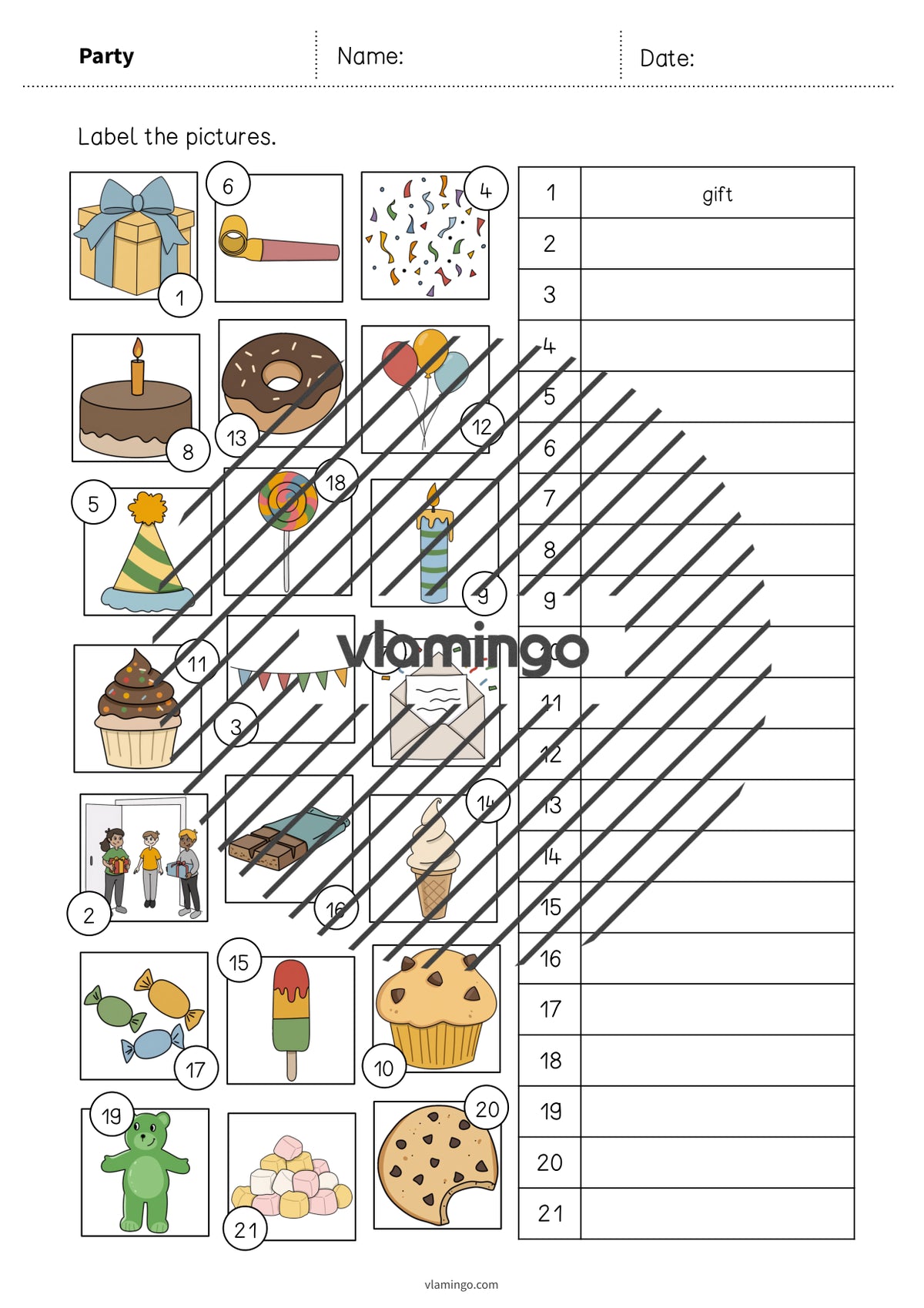 de englisch party vocabulary worksheet 2 006