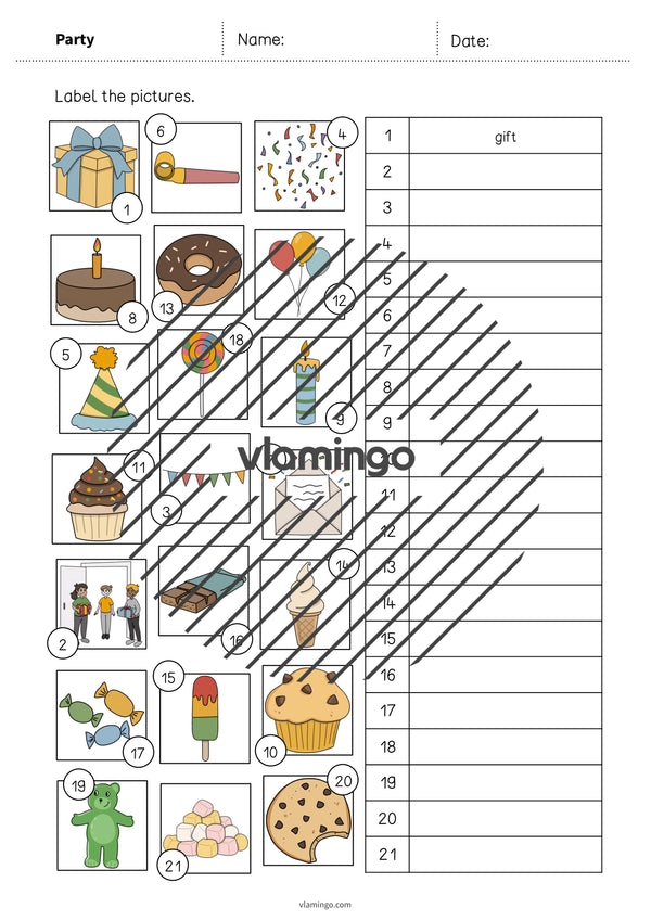 de englisch party vocabulary worksheet 2 006