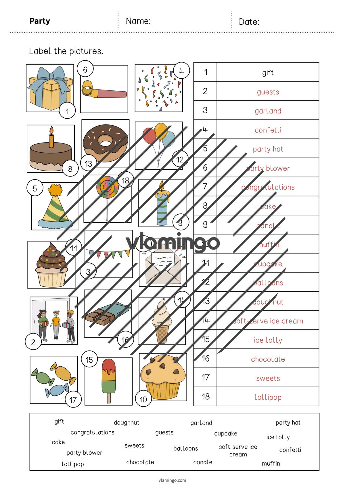 de englisch party vocabulary worksheet 2 008