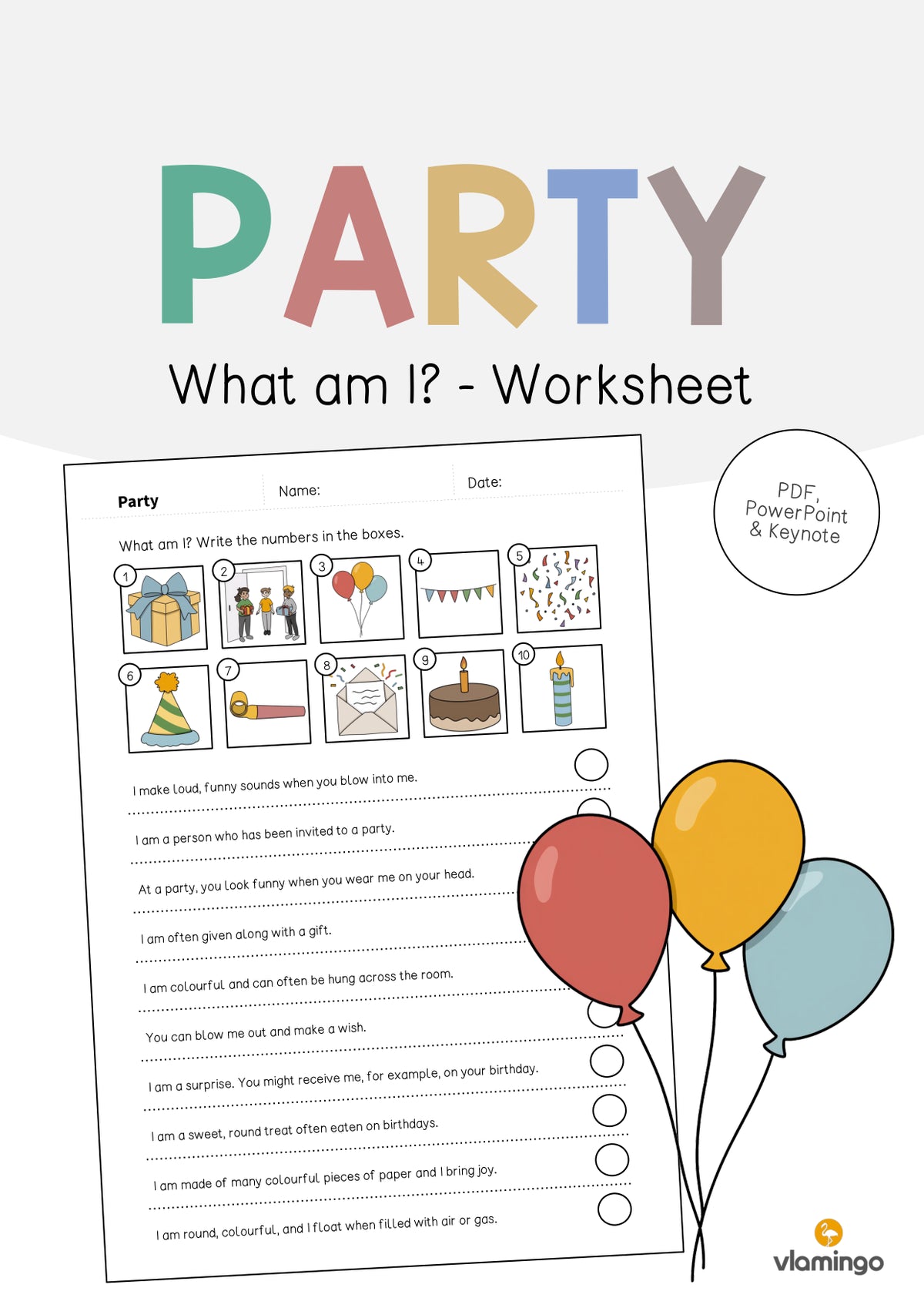 de englisch party what am i worksheet 001