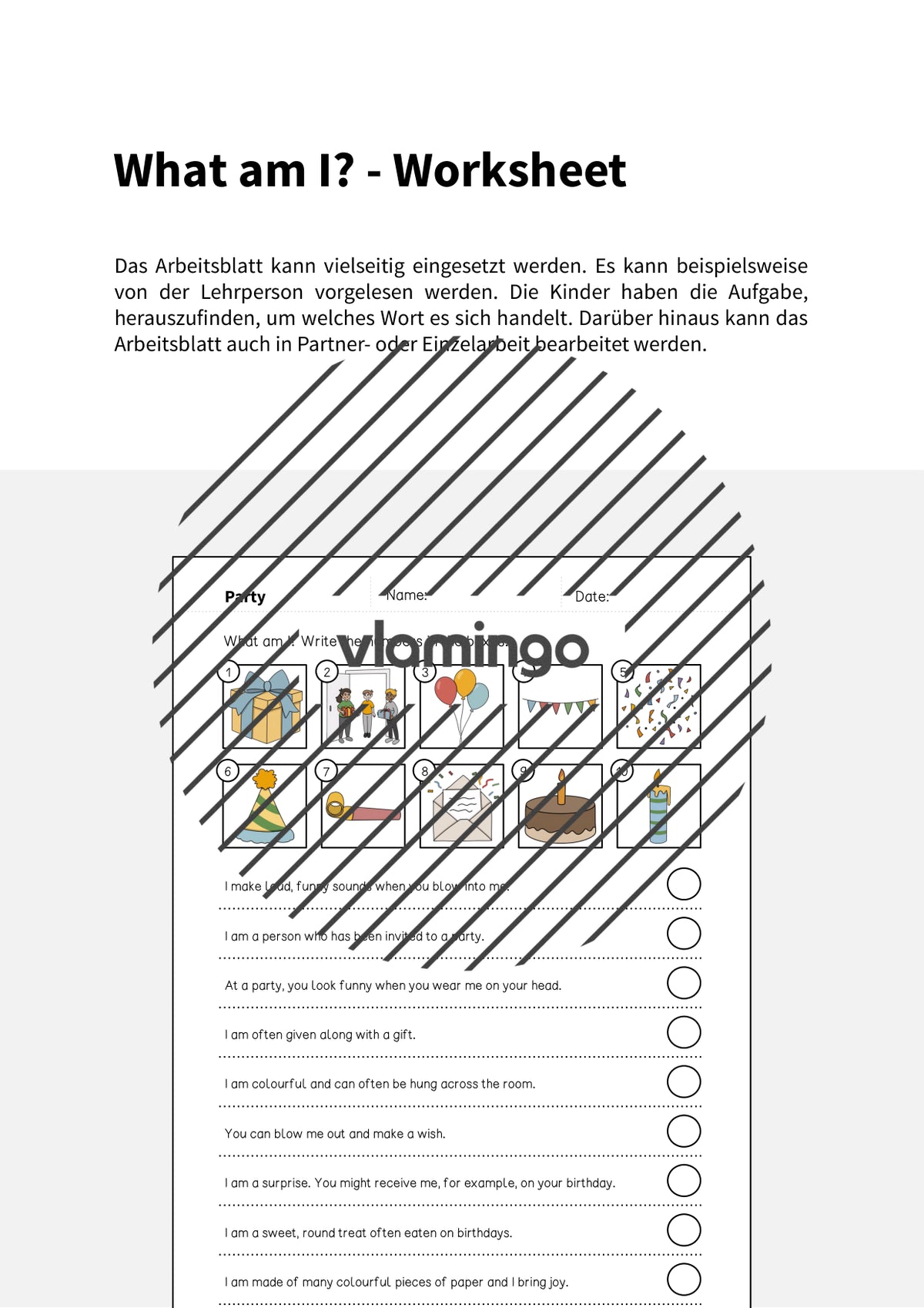 de englisch party what am i worksheet 002