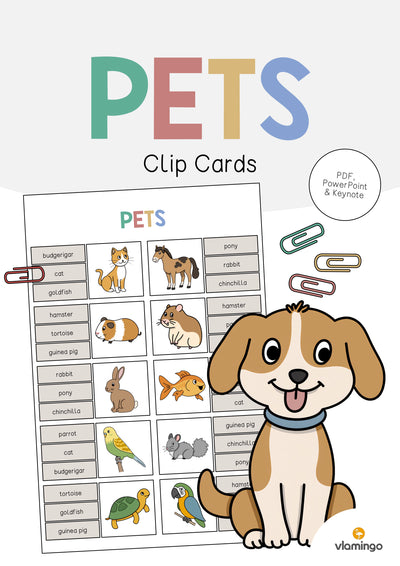 Pets / Haustiere: Clip Cards (Englisch)
