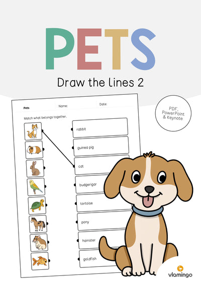 Pets / Haustiere: Draw the lines 2 (Englisch)
