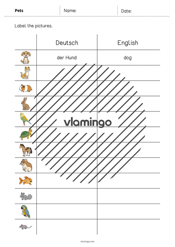 de englisch pets vocabulary worksheet 3 003
