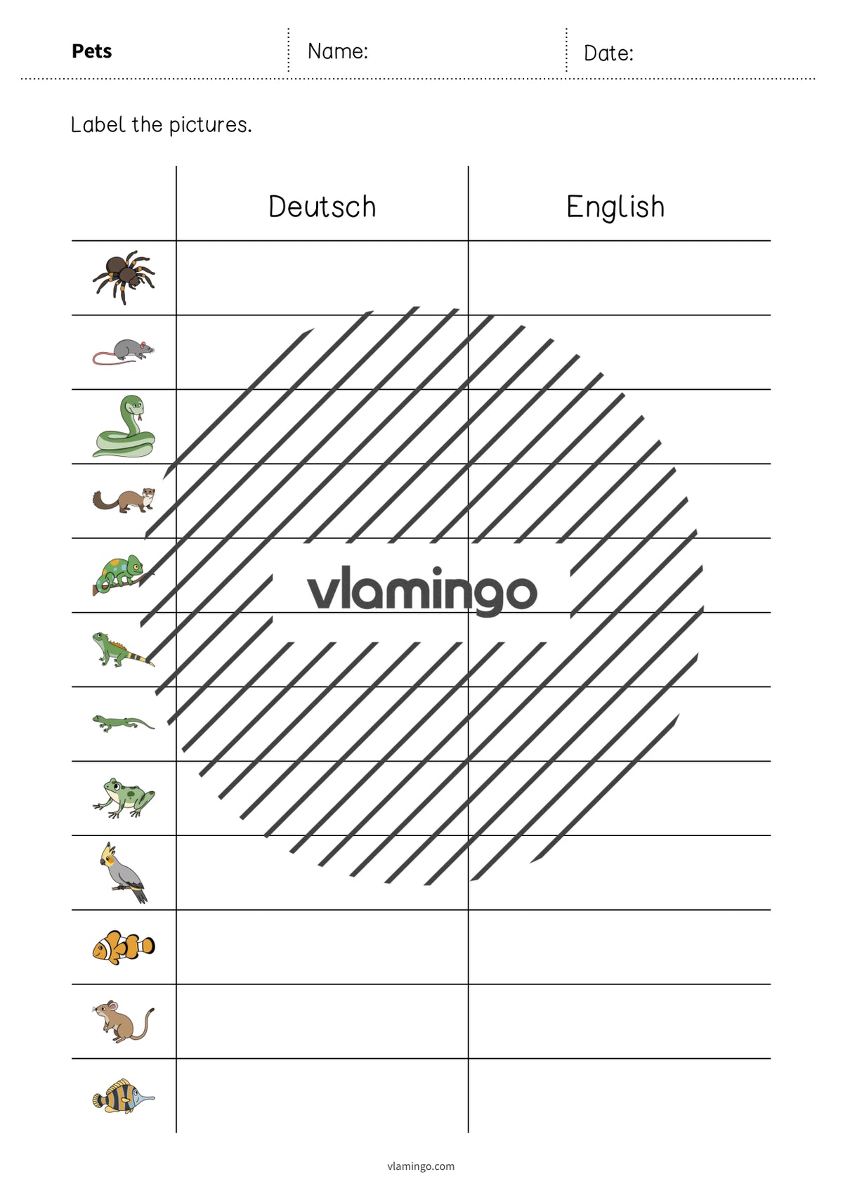 de englisch pets vocabulary worksheet 3 004