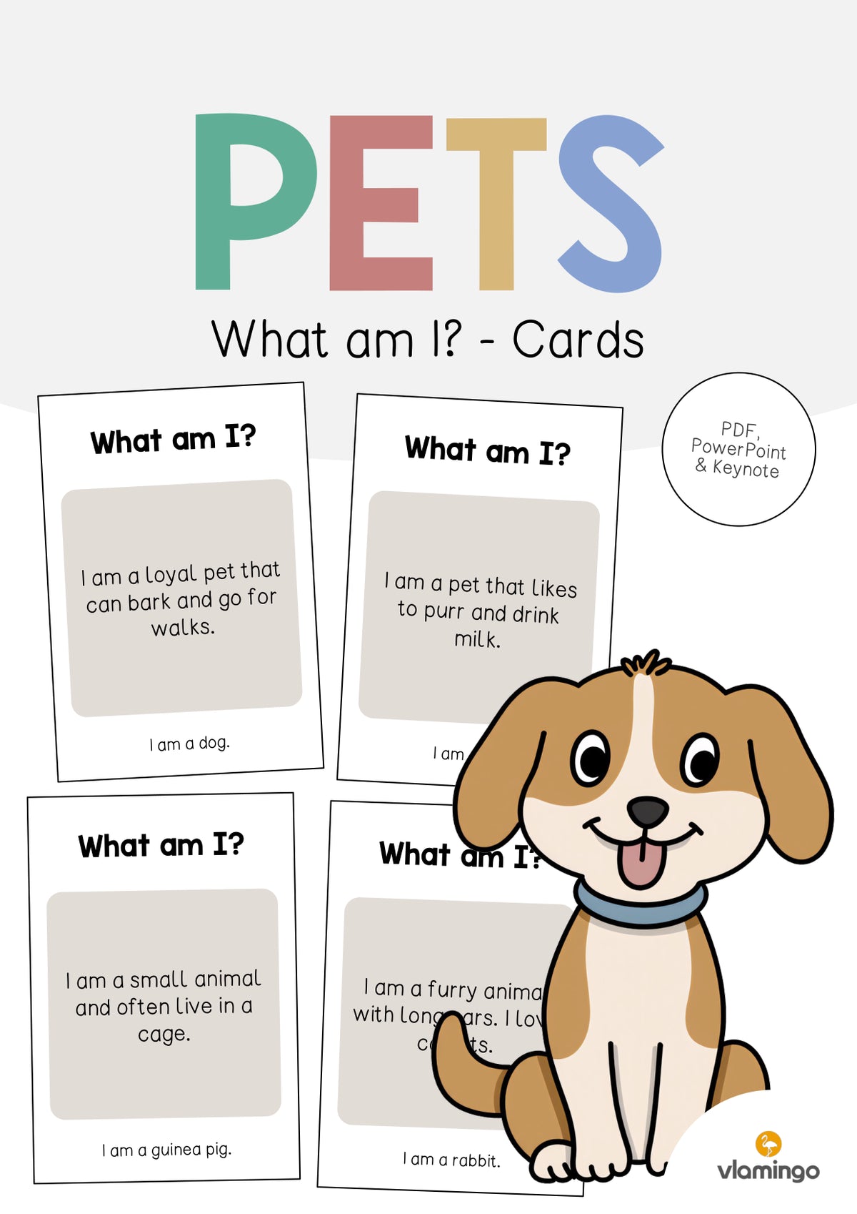 de englisch pets what am i cards 001