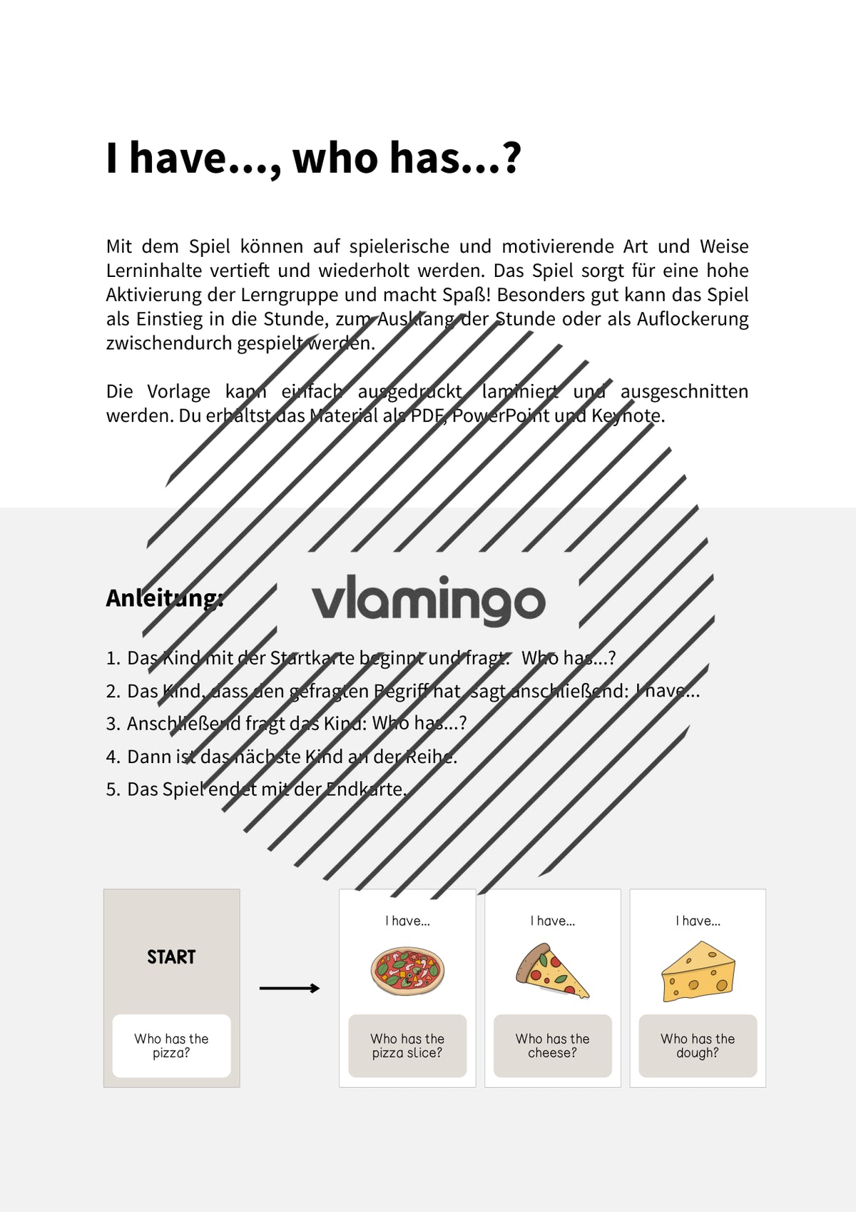 de englisch pizza i have who has 002