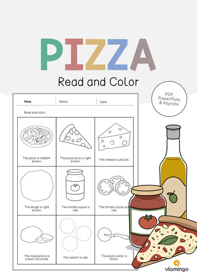 Pizza: Read and Color 2 (Englisch)
