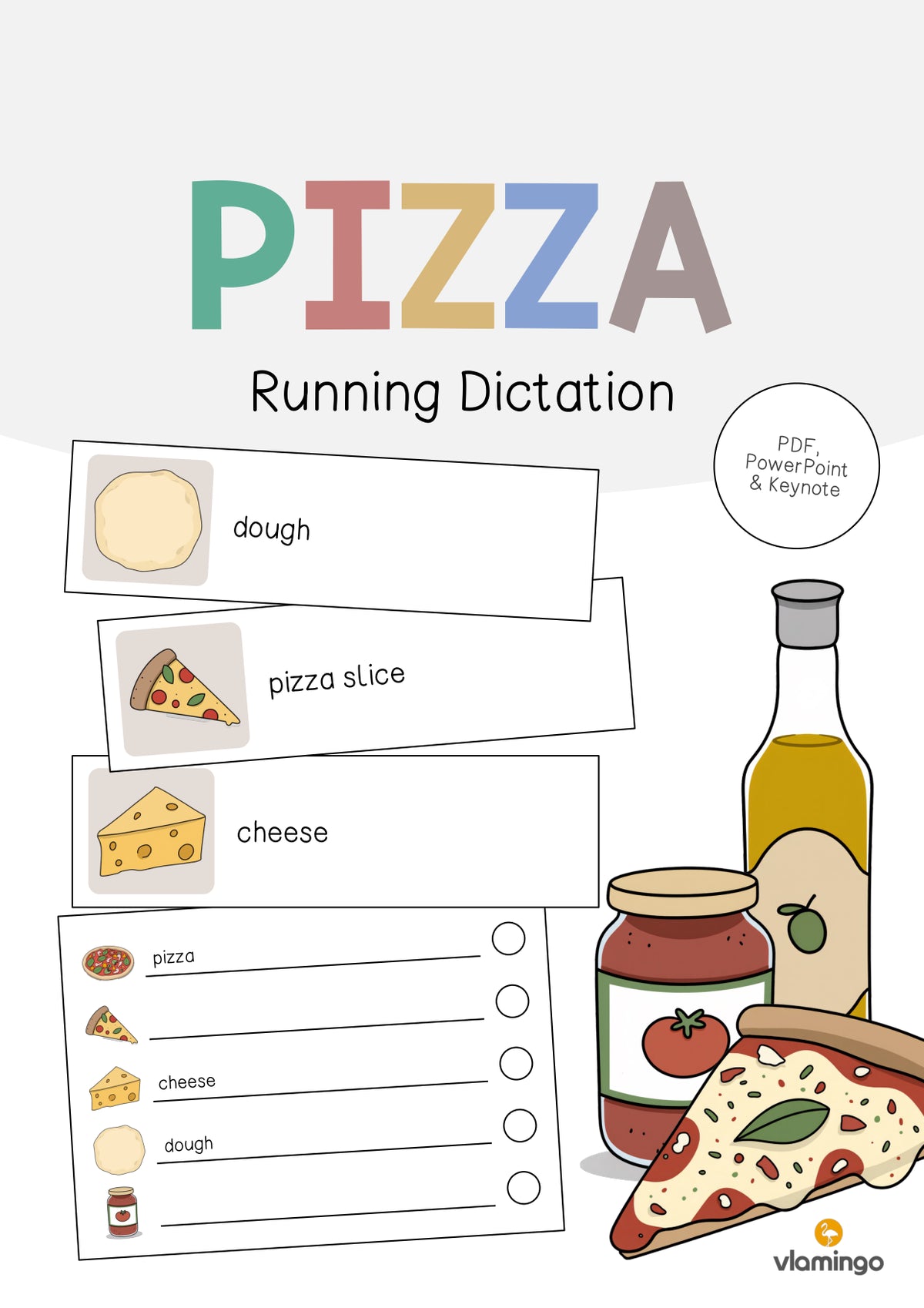 de englisch pizza running dictation 001