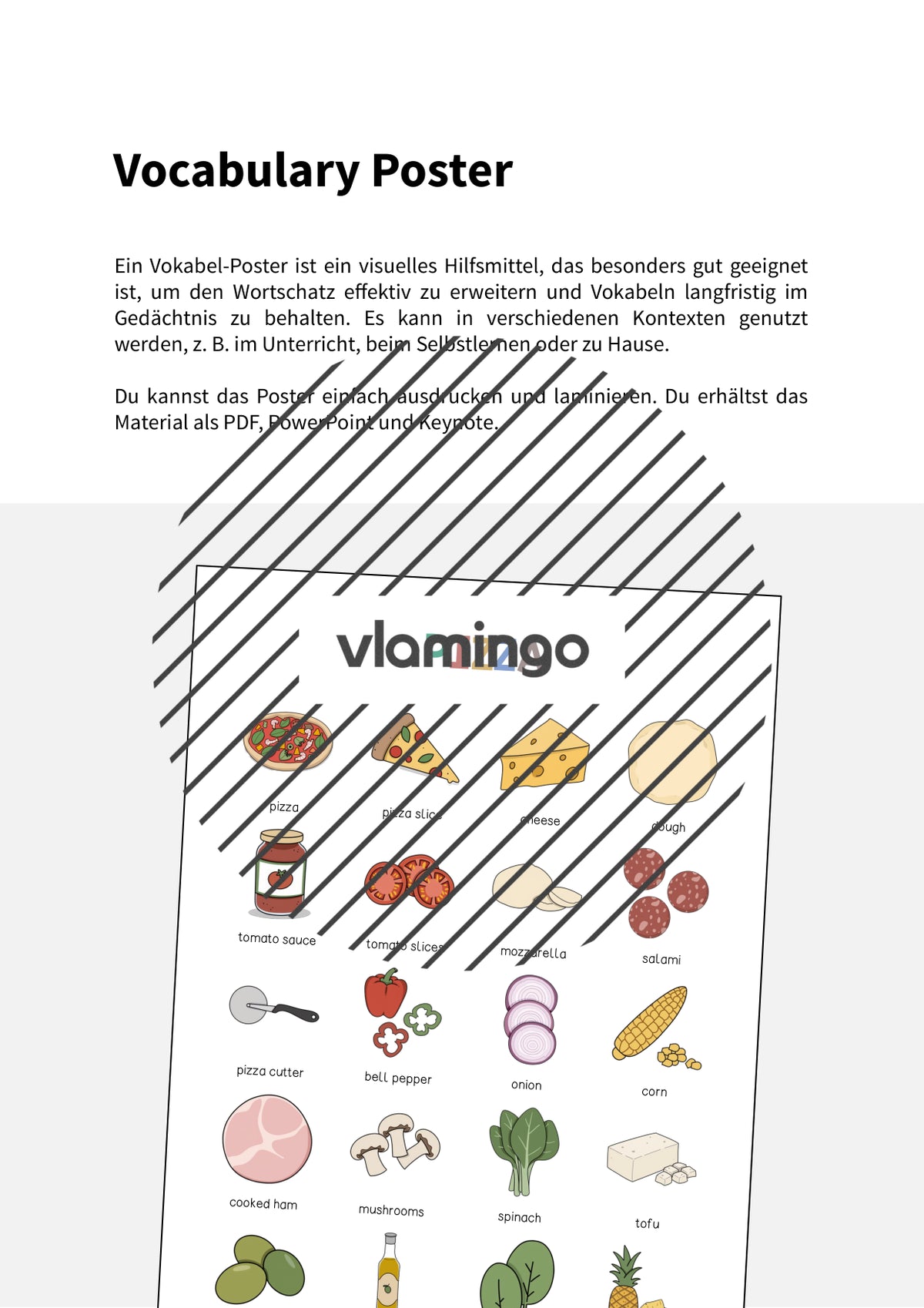 de englisch pizza vocabulary poster 002
