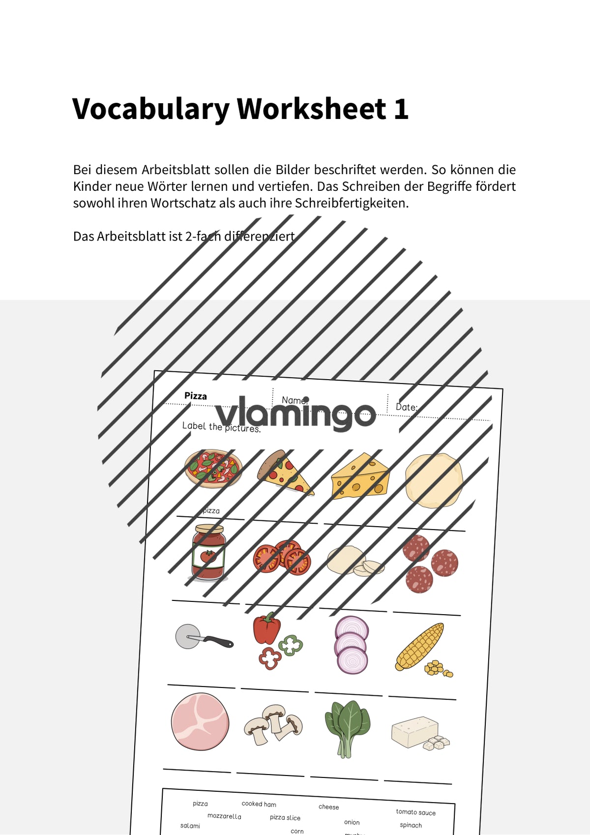de englisch pizza vocabulary worksheet 1 002