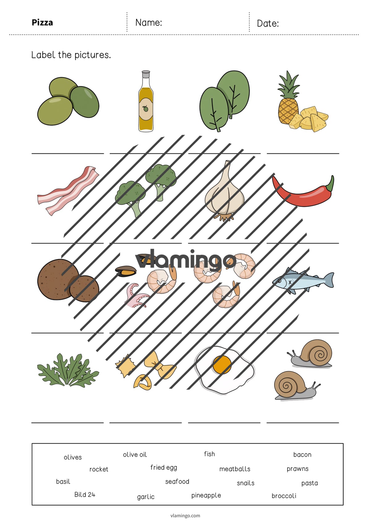 de englisch pizza vocabulary worksheet 1 005