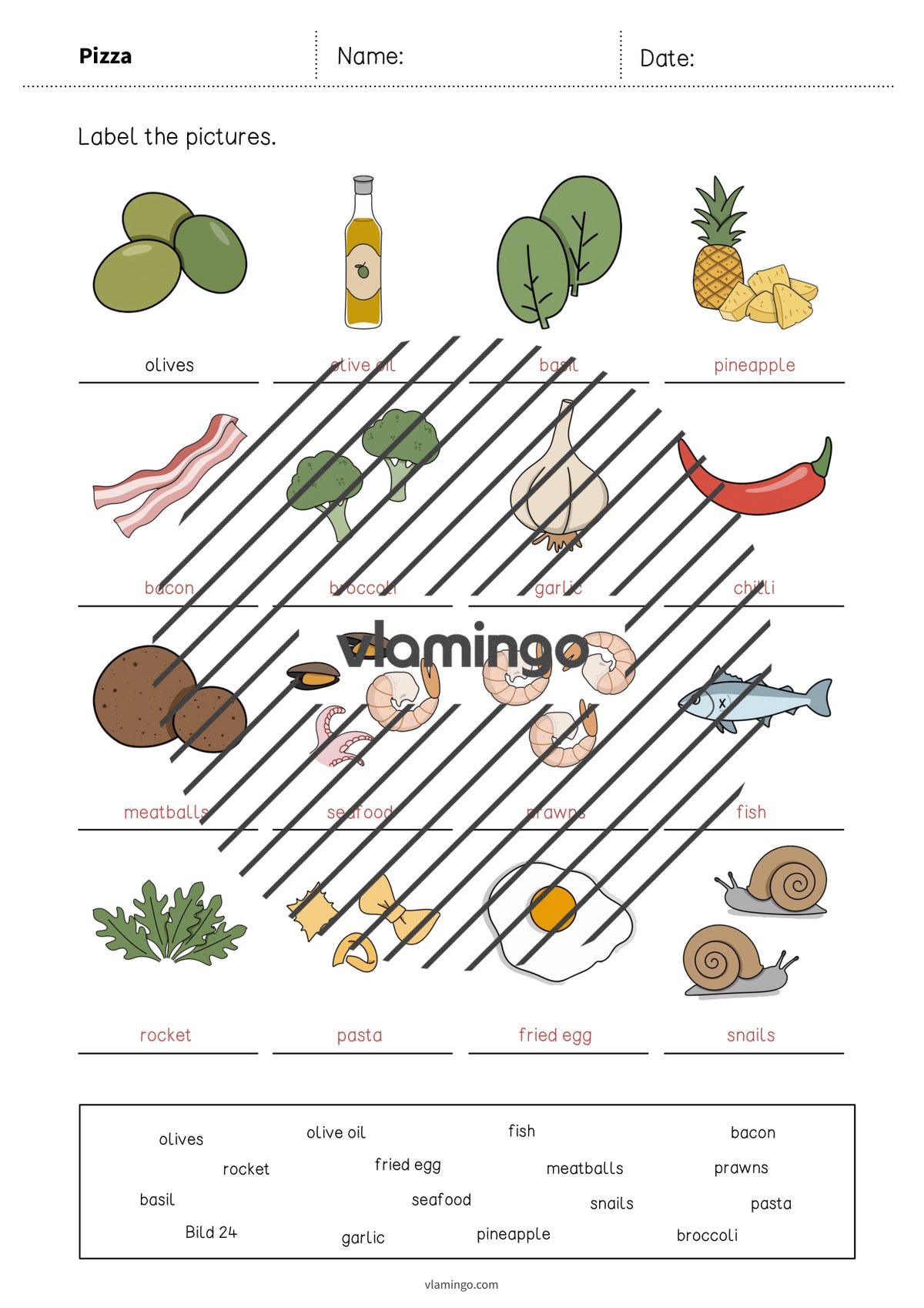 de englisch pizza vocabulary worksheet 1 010