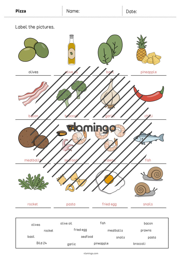 de englisch pizza vocabulary worksheet 1 010