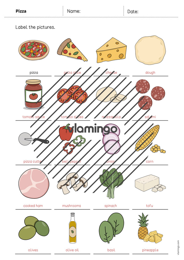 de englisch pizza vocabulary worksheet 1 011