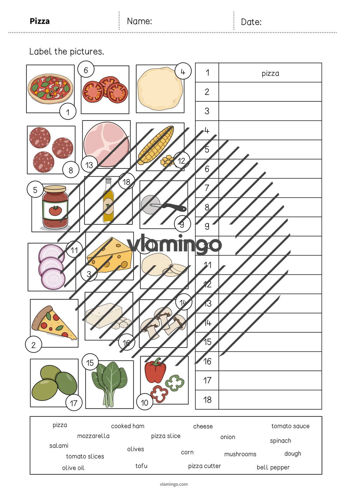 de englisch pizza vocabulary worksheet 2 004