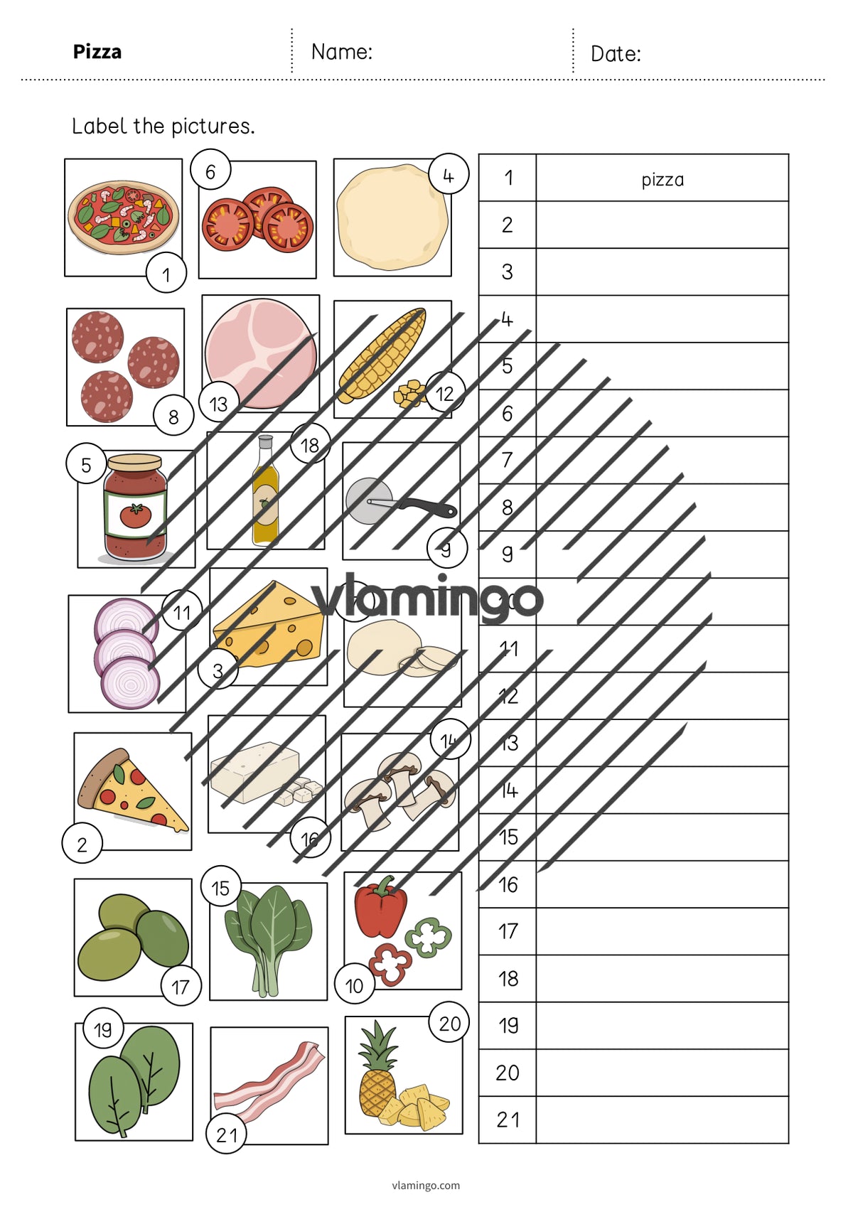 de englisch pizza vocabulary worksheet 2 006