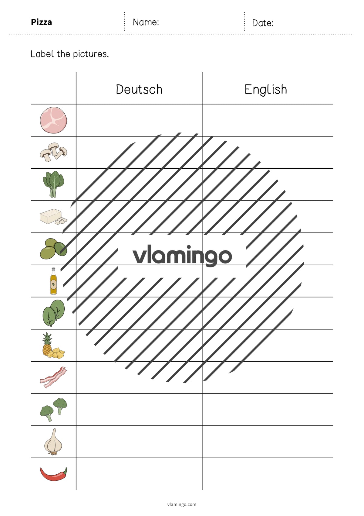 de englisch pizza vocabulary worksheet 3 004