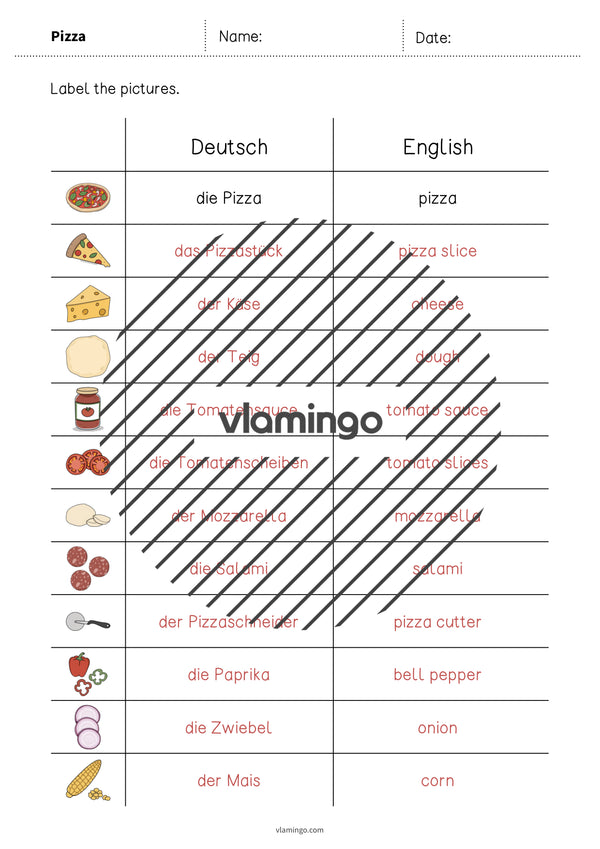 de englisch pizza vocabulary worksheet 3 006