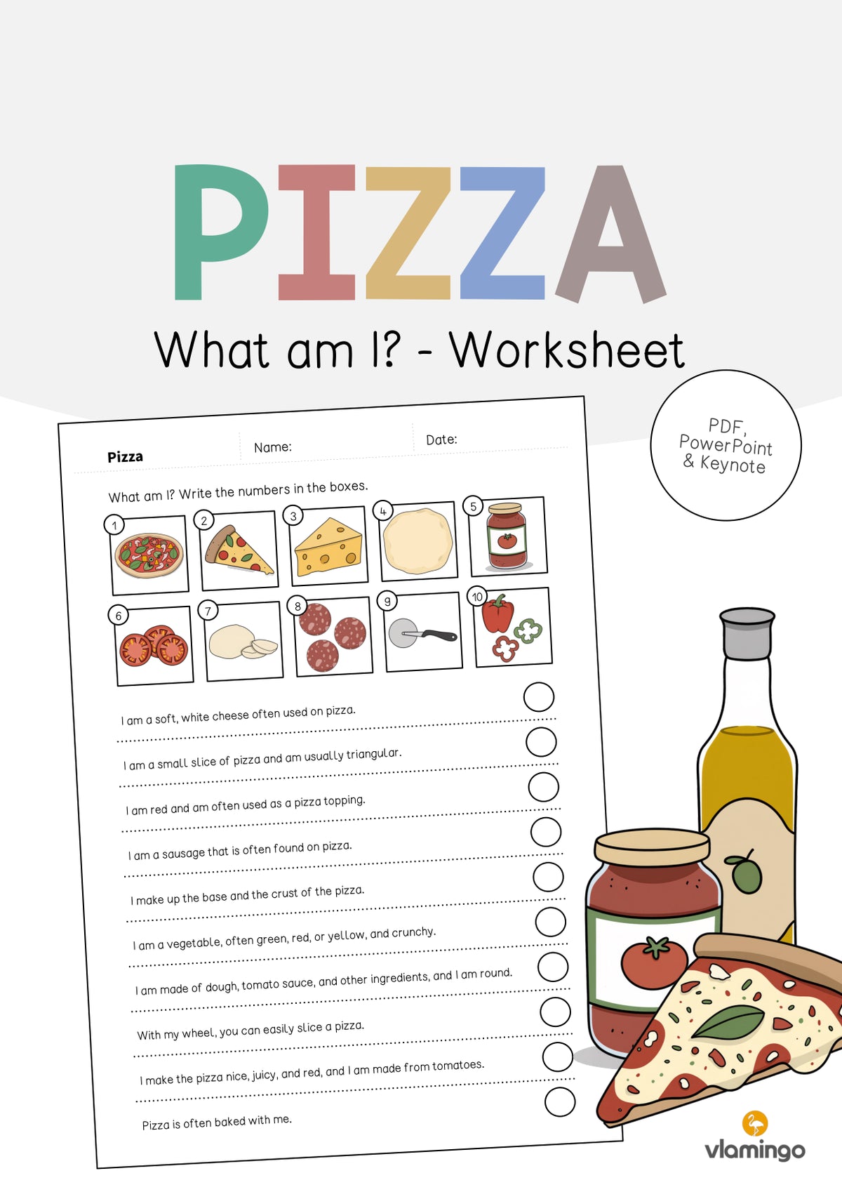de englisch pizza what am i worksheet 001