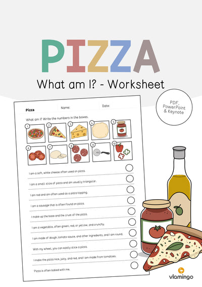 Pizza: What am I? - Worksheet (Englisch)
