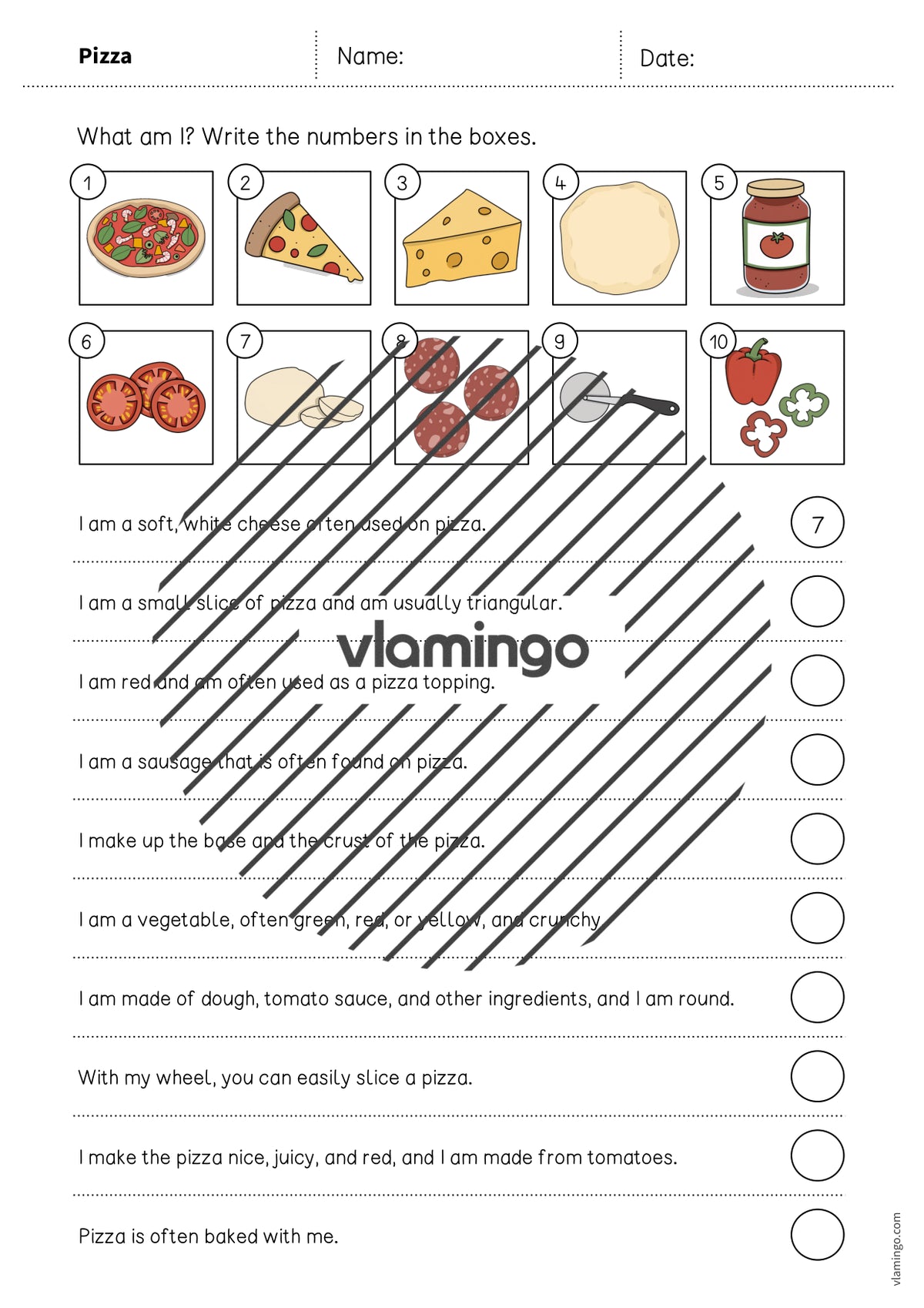 de englisch pizza what am i worksheet 003