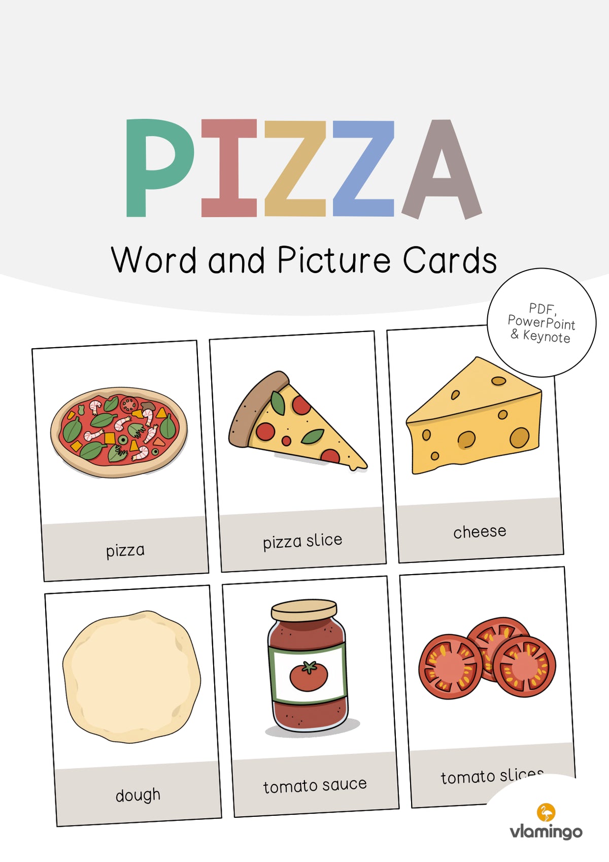 de englisch pizza word and picture cards 001