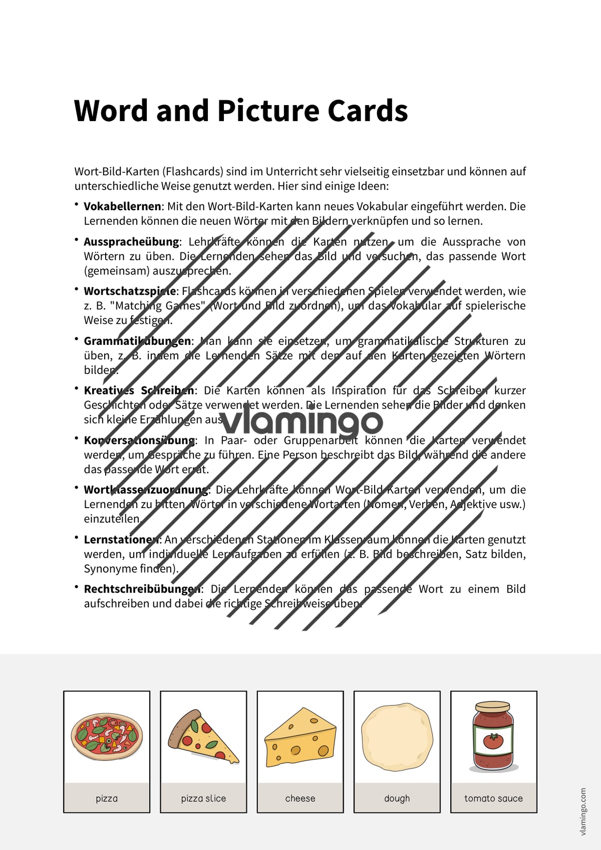 de englisch pizza word and picture cards 002