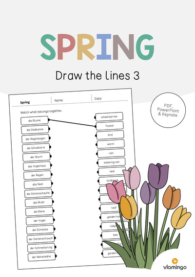Spring / Frühling: Draw the lines 3 (Englisch)