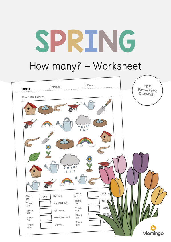 de englisch spring how many worksheet 001