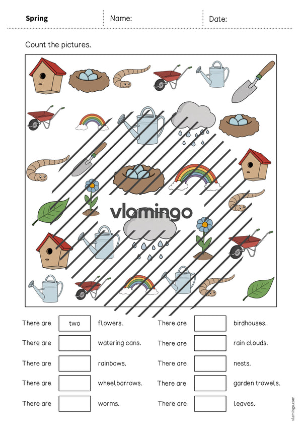 de englisch spring how many worksheet 004