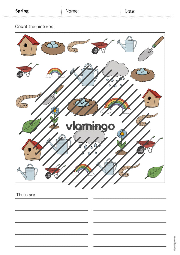de englisch spring how many worksheet 007
