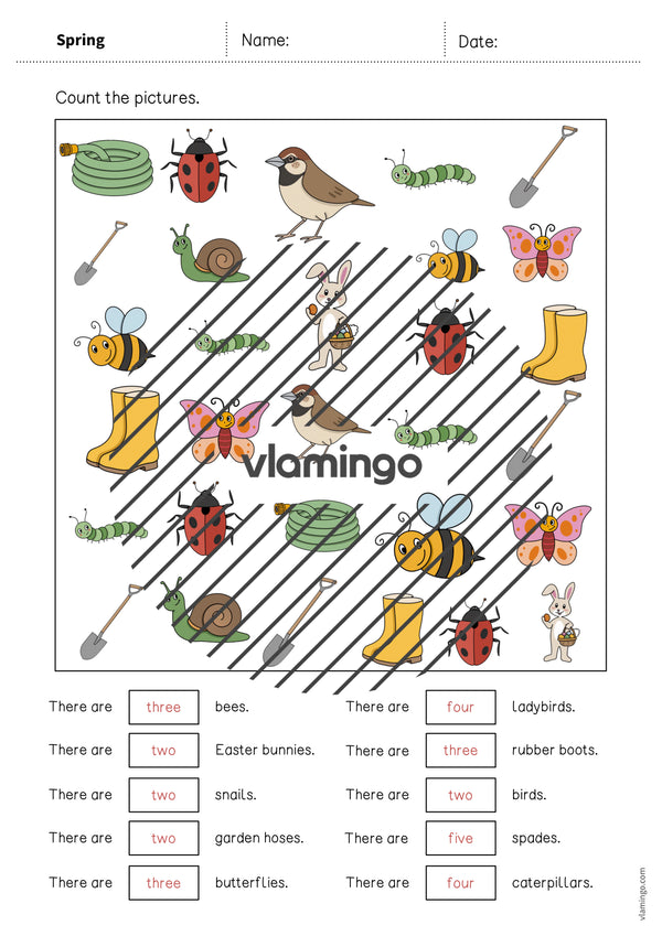 de englisch spring how many worksheet 011