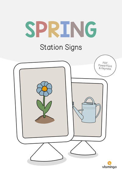 Spring / Frühling: Station Signs (Englisch)