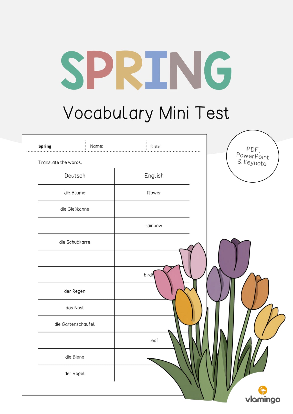 de englisch spring vocabulary mini test 001