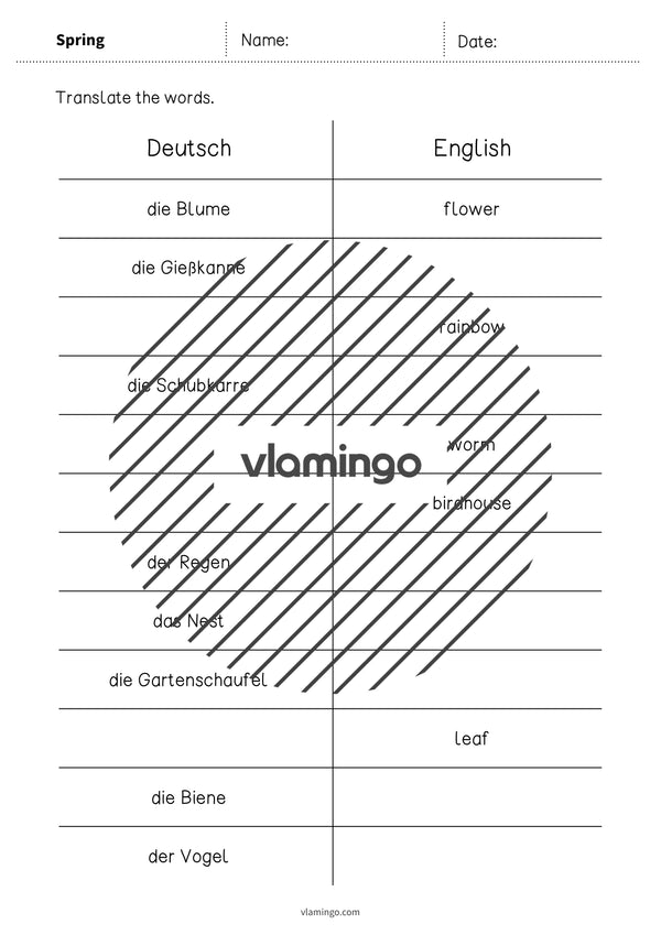 de englisch spring vocabulary mini test 003