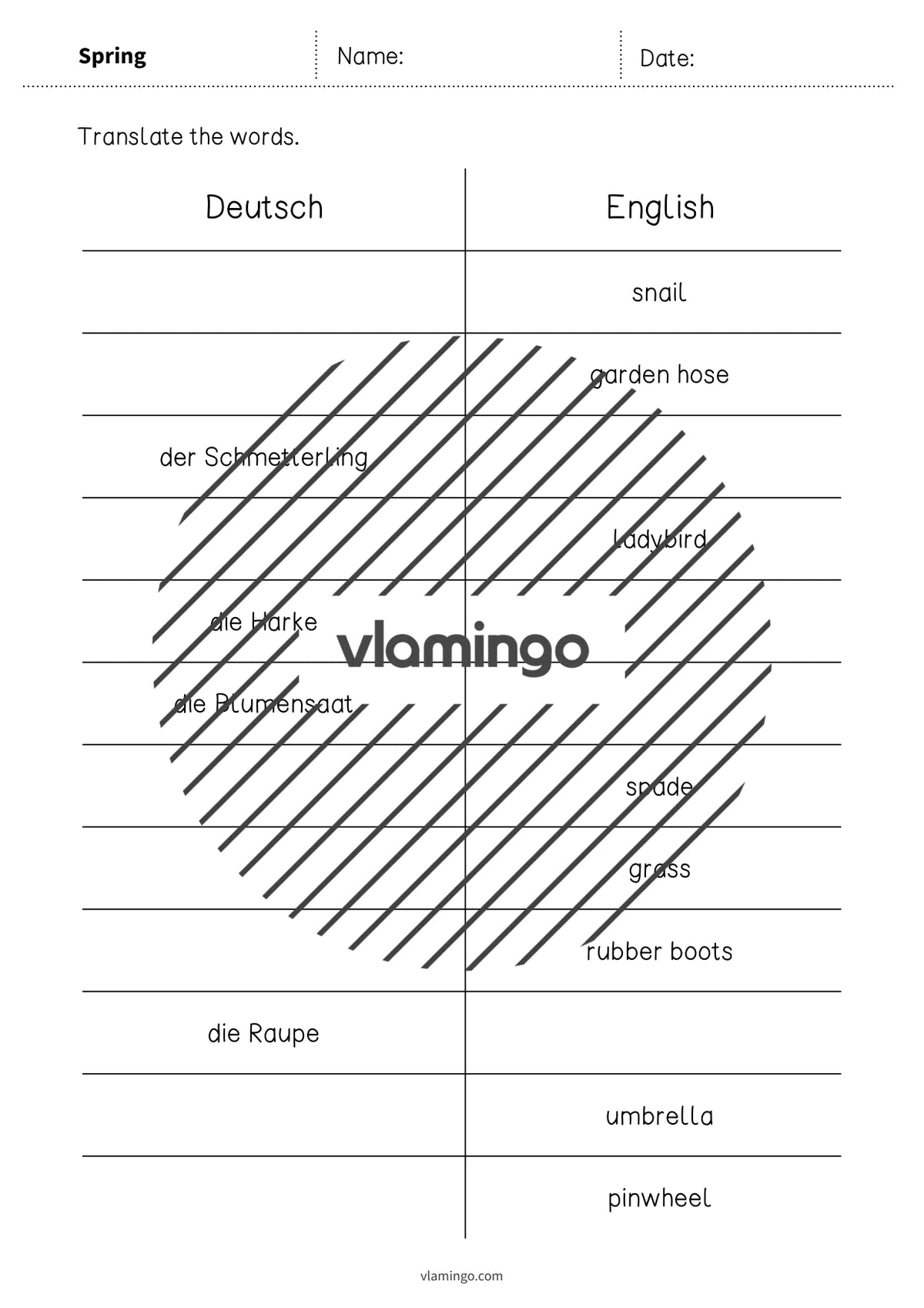 de englisch spring vocabulary mini test 004
