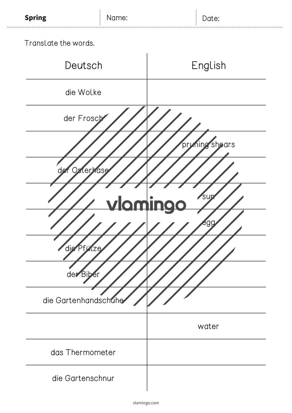 de englisch spring vocabulary mini test 005