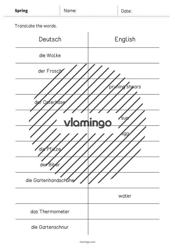 de englisch spring vocabulary mini test 005