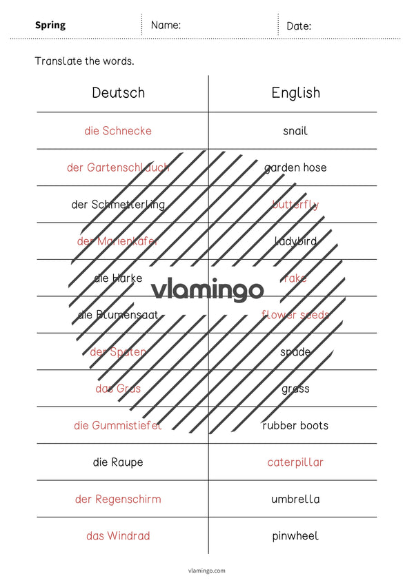 de englisch spring vocabulary mini test 008