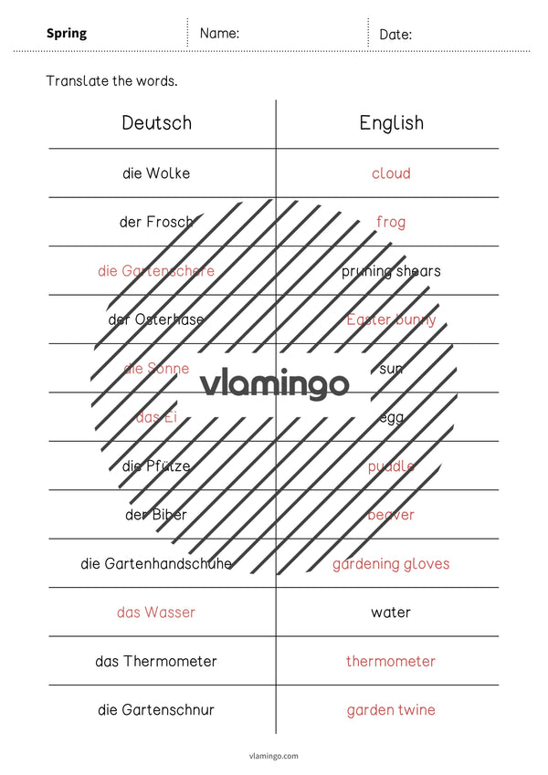 de englisch spring vocabulary mini test 009