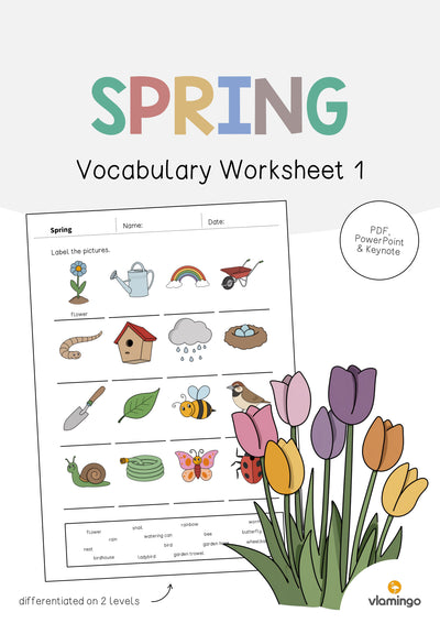 Spring / Frühling: Vocabulary Worksheet 1 (Englisch)