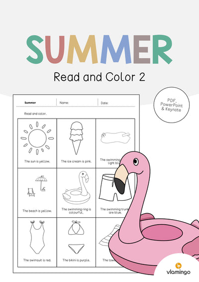 Summer / Sommer: Read and Color 2 (Englisch)
